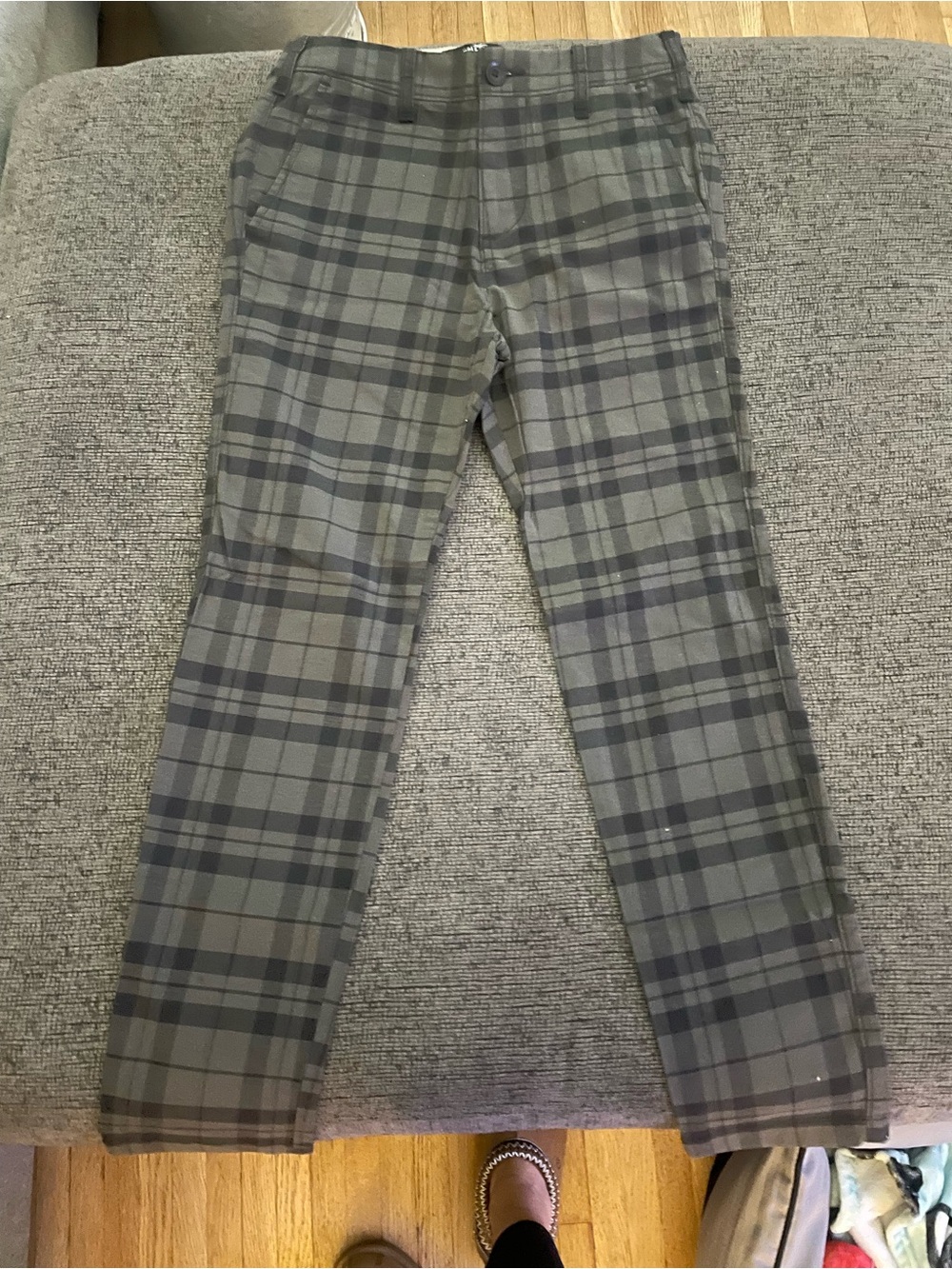 Hollister Gray Plaid Slim Chinos